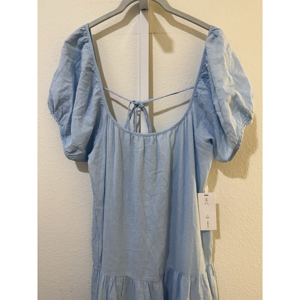 HONORINE Elodie Long Cotton-gauze Midi Dress size M In Spa Blue - Picture 2 of 14